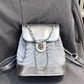 Chain Backpack Women's Water Ripple Fashion Travel Backpack Bags