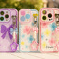 Glitter Floral Case with Charm